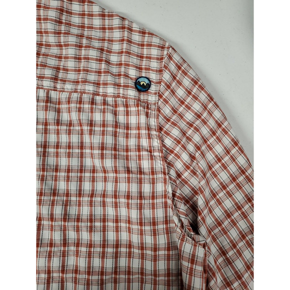 Wrangler Outdoor Mens Button Up Shirt Vented Utility Orange Plaid Size 2XT - Picture 6 of 13